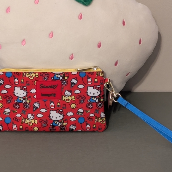 Sanrio Handbags - Sanrio Loungefly Red and Yellow Hello Kitty Pouch